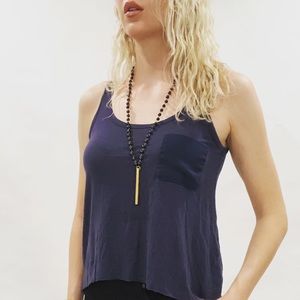 Rag and Bone Blue Pocket Tank